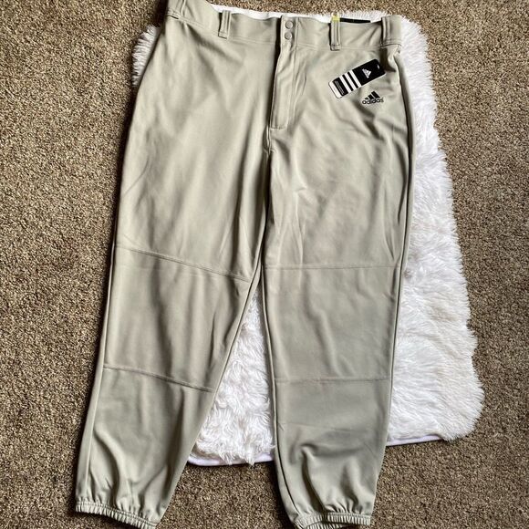 Adidas Climalite Baseball Pants Gray Soil Release Traditional Cut Size XL NEW - Picture 1 of 14